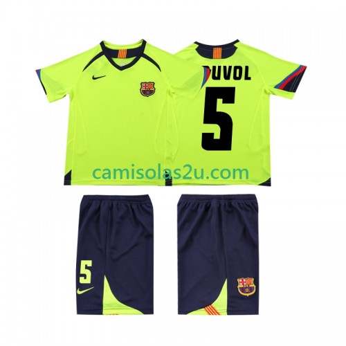 Camisolas de futebol FC Barcelona PUVDL 5 2006 Retro Criança Equipamento Alternativa 2005 Manga Curta Camisolas de futebol FC Barcelona PUVDL 5 2006 Retro Criança Equipamento Alternativa 2005 Manga Curta